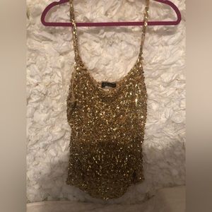Gold sequined Ashley Stewart tank. Size 2xl new with tags